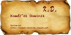 Komádi Dominik névjegykártya